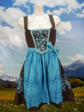Sehr kurz und sexy viel Stickerei Almenrausch Balkonett Dirndl mit Schürze Gr.34