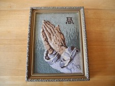 Stickbild Albrecht Dürer "Betende Hände", inklusive Rahmen ca. 23x30 cm