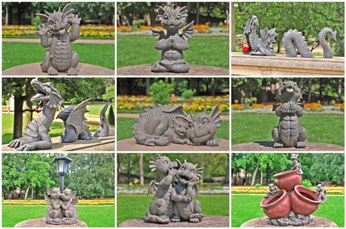 Gartenfigur gartendrache - gartenfigur,