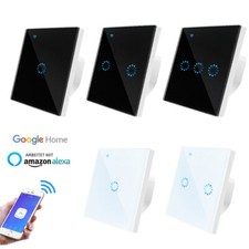 eWelink 1/2/3Gang WiFi Glas Touch Lichtschalter Touchscreen Wandschalter f Alexa