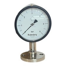 Budenberg Manometer 0–6 bar Flanschanschluss EN-837 Druckmessgerät 04337001