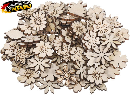 Holzstreudeko blumen scheiben - blumen,
