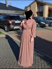 Langärmliges Abendkleid Hijabkleid Abaya Abiye Maxikleid Tesettür