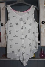 Leichte Bluse v. H&M - Weiß, Knoten, Einhorn... - Gr. 170