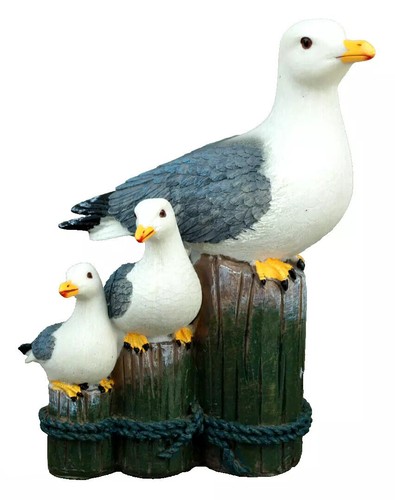 Deko figur möwen auf poller - deko,