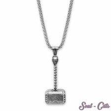 Anhänger Thorshammer Mjölnir Edelstahl-Kette Viking Pagan Metal Hammer Asgard
