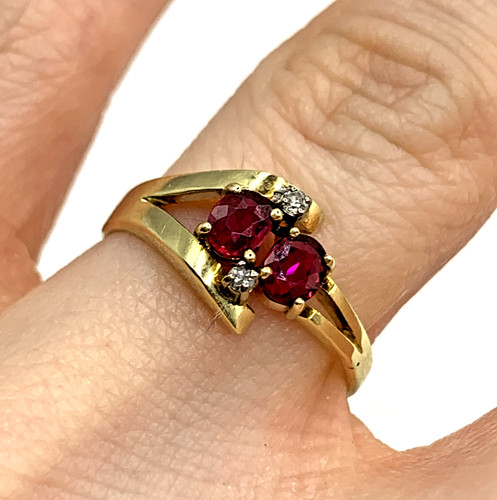 Rubin diamant ring - &,