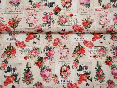 Dekostoff blumen rosen - m,
