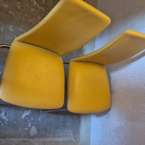 Gelbe leder stühle metall - gelbe,
