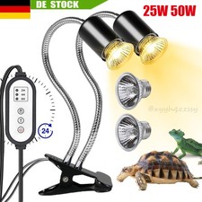 Doppelende Schildkröten Wärmelampe Reptilien Lampe UVA UVB 25+50W Heizlicht DE