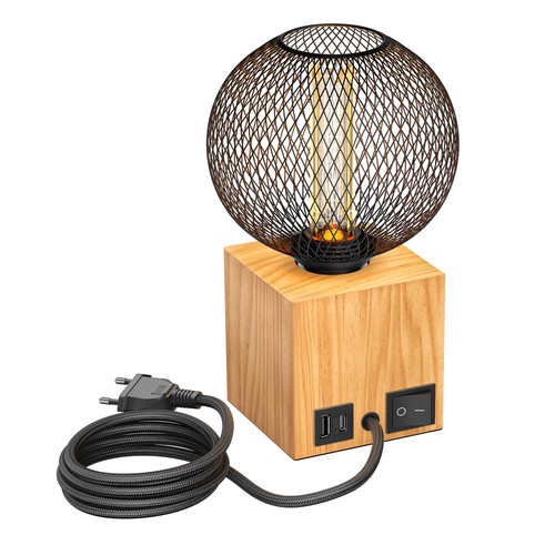 Tischlampe hito holz massiv - tischlampe,