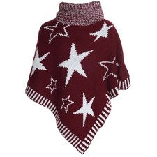 Strick Poncho Bolero Schalkragen Rollkragen Kinder Mädchen Winter Jacke 20562