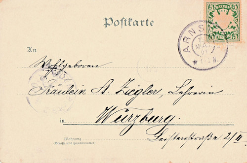 Künstlerkarte 1901 verschickt