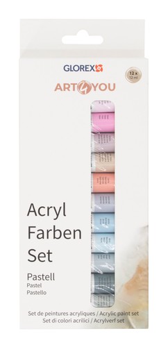 Acrylfarben set pastell 12st - acrylfarben-set,