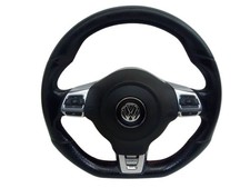 Lenkrad Multifunktion Leder Sportlenkrad , Rote Nähte , GTI passt für VW  GOLF V