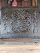 ?LA?Antike große Bayern Ofenplatte 1843 Kachelofen Ofen Gußeisen Deko Sammeln 