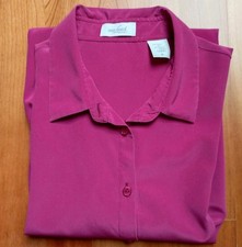 Van Laack Damen Seidenbluse Carry Größe 44 NP ca 299 €, Fuchsia Pink mit Elastan