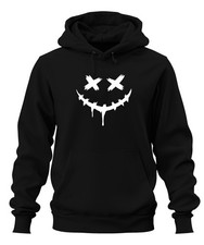 Halloween Gruselig Grinsend Gesicht X Augen Tropfend Stachelig Unisex Hoodie Kap