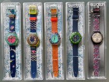 Swatch Vintage Sammlung. 4 Scuba und 1 Chrono. Neuwertig und ungetragene  