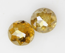 Natürlich Lose Rund Rose Schnitt Kostüm Gelb Farbe Diamant 0.85 Karat 4.30 MM