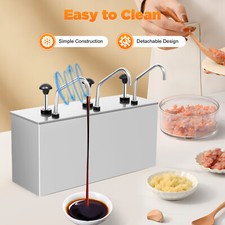 4L x 3 Saucenspender Senf Ketchup Spender Edelstahl Pump Soßenspender Dispenser