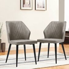 2x Grau Kunstleder Stühle