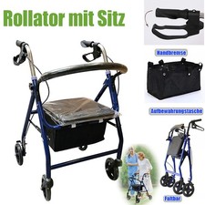 Rollator Gehhilfe Laufhilfe Gehwagen faltbar Sitzfläche Tasche mit Sitz  