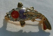 Koi Karpfen Brosche.hochwertiger vergoldeter Fisch Designer Brosche 