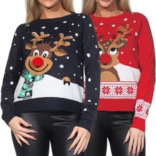 Vero Moda Damen Pullover Weihnachten Weihnachtspulli XMas Rentier VMFrostydeer