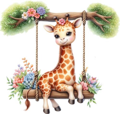 Giraffe schaukel blume - giraffe,