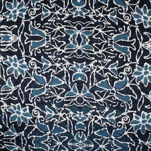 Baumwollstoff batikmuster blau - batikmuster,