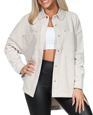 Only Damen Cord Jacke Cordjacke leichte Hemdjacke Shacket Cordhemd ONLJanine-Rai