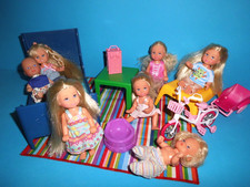 %*Barbie Möbel*Bett verstellbar*Sessel*Tisch*Topf*Rad*7Kinder+Babys+Kleidung*%
