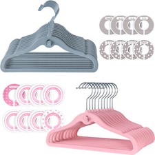 30 Samt baby Kleiderbügel Kinderbügel Bügel Anti-Rutsch Garderobenbügel mit Hake