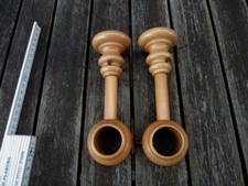 2er Set Holz-Träger Halter Gardinenstangen Ø 28  Wand- Deckenträger 19 cm