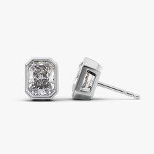 IGI Lab Created Radiant Cut Diamond 2,00 Ct Fine 950 Platinum Damen Ohrstecker