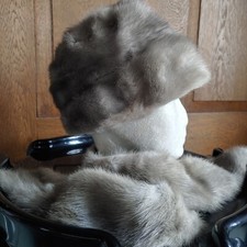 SILBERGRAU NERZ HUT ECHT PELZ