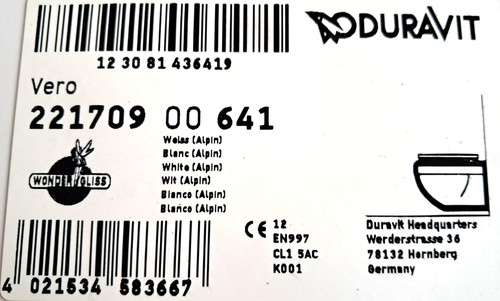 Duravit vero wand tiefspül - wand, wc