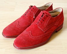 Herrenschuhe ITALIEN Maxximo NEU Gr. 42 UK 10 rot Echtleder Budapester Stil