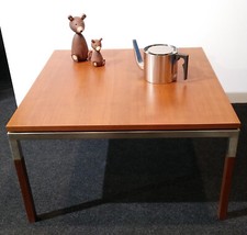 -50 % Eleganter Couchtisch "WK-WOHNEN 803", 70x70x40 cm, Kirschbaum-Edelstahl