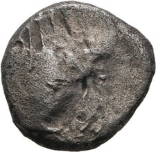 Kelten Gallien Lingones Quinar Silber 11 mm/ 1,71 g Roma  Original Münze #TXO389