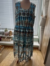 Samoon Kleid Braun Türkis Pailletten 48 50