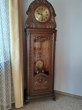 Standuhr Antik Baujahr um 1900. Messing Ziffernblatt und Gewichte. 195×60×30