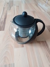 Teekanne mit Teesieb aus Glas 1l Schwarz 