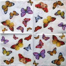 3 lose Servietten ~ Bunte Schmetterlinge Falter Papillon  