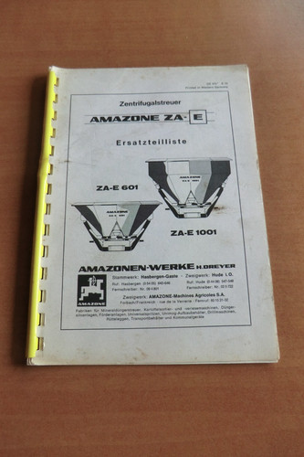 Ersatzteilliste amazone e - amazone, za