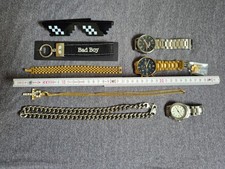 Herren Schmuck Uhren Kette Armband Gold Silber Panzerkette Ankh Nibosi s.Oliver