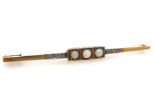 Brosche 585 Gold 14 Karat Gelbgold Anstecknadel brooch Opal Diamant oro G3771/25
