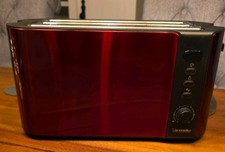 Arendo 4-Scheiben-Langschlitz-Toaster, 1500W, Display, rot