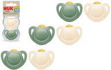 NUK for Nature Latex 6x  Schnuller Beruhigungssauger  gr 6 - 18  M beige / grün